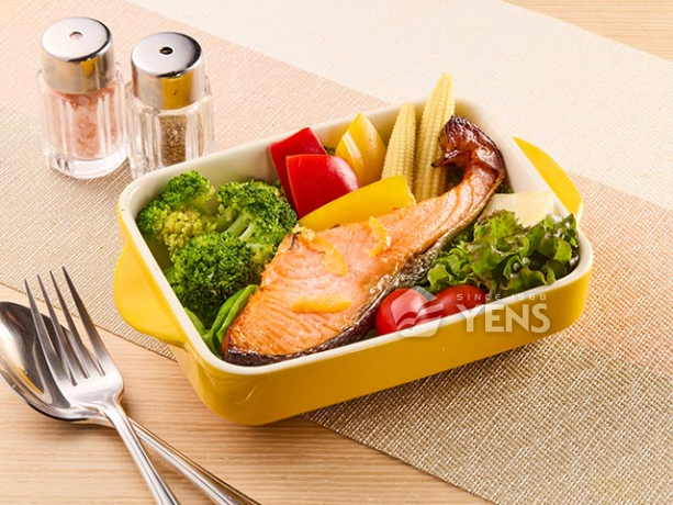 柚子鹽麴鮭魚料理