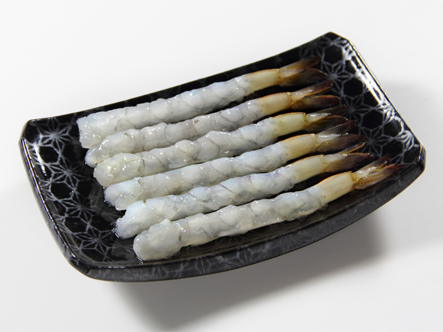 延長蝦(白)<P>Raw Peeled Vannamei Shrimp (Nobashi Ebi)