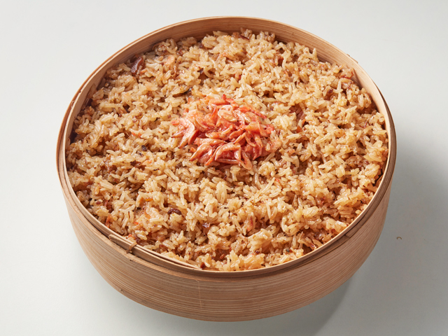 Migao (sticky rice topped with minced pork)