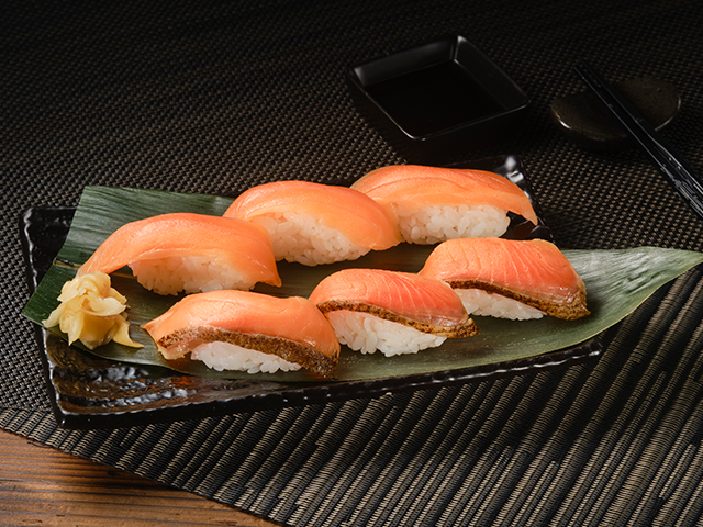 Torched Salmon Trout Sushi Slice