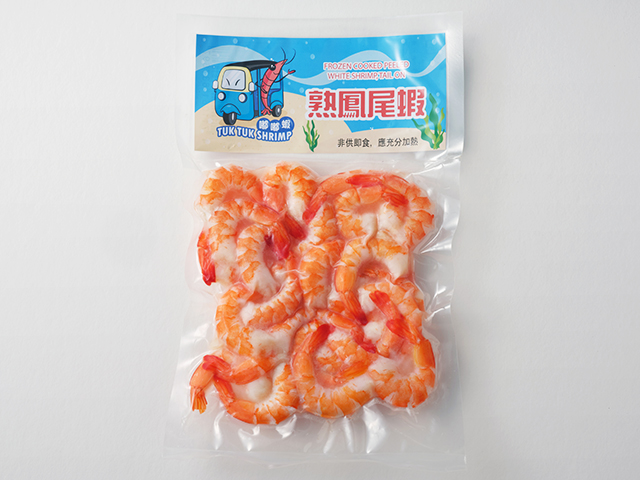 熟鳳尾蝦<P>Vannamei Cooked Peeled Shrimp, Tail On