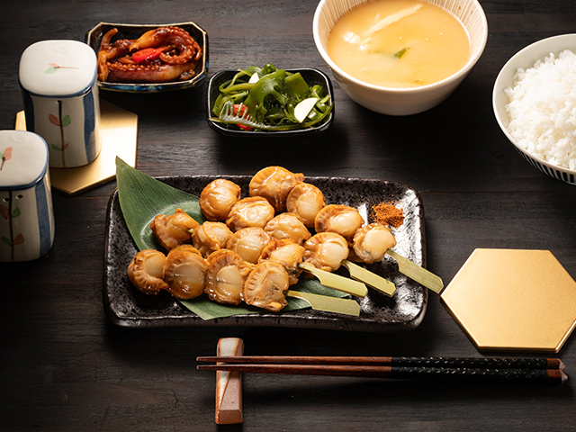 醬燒帆立貝串<p>Scallop Meat Skewers With Teriyaki Sauce