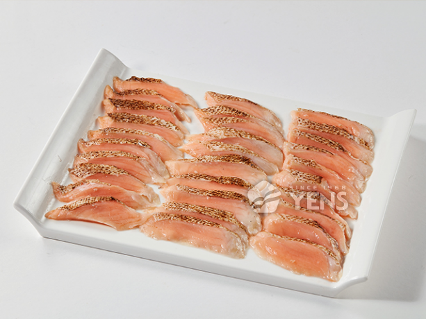 Torched Salmon Belly Cutting Meat